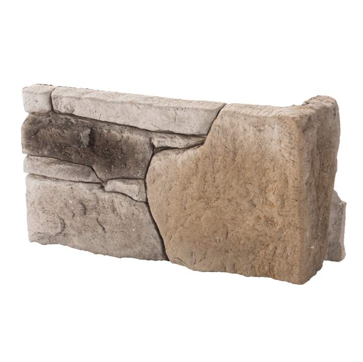 Élément d’angle en pierre reconstituée Angles ROCKY MOUNTAIN nuancé (ton gris nuancé) ORSOL pour façades et encadrements