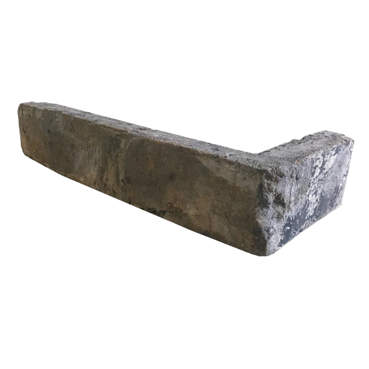 BRIQUES Angle Vintage Anthracite avec texture vieillie et finition de parement mural