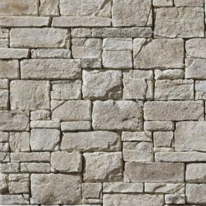 Parement mural en pierre reconstituée GRANIT Taillé ton beige, sans joint, de la marque ORSOL, idéal pour habillage mural intérieur et extérieur.