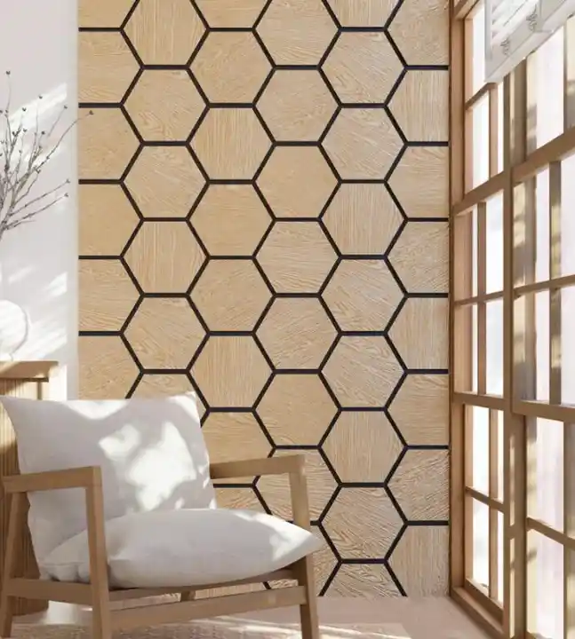 ECOTRA-PAREMENT-Panneaux-Bois-Acoustique-Hexagon