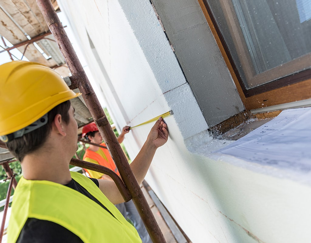 Visualisation du LE MÉTRÉ DE SURFACE pour la pose de plaquettes de parements sur façade, avec produits ORSOL disponibles chez Orpa Matériaux (Ecotra-Parement).