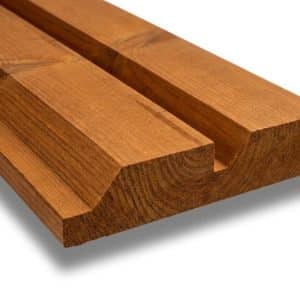 Panneaux Massifs Bords Biseautés en pin thermotraité Ecotra-Parement avec profil langueté pour pose horizontale de bardage bois sur façade ventilée.