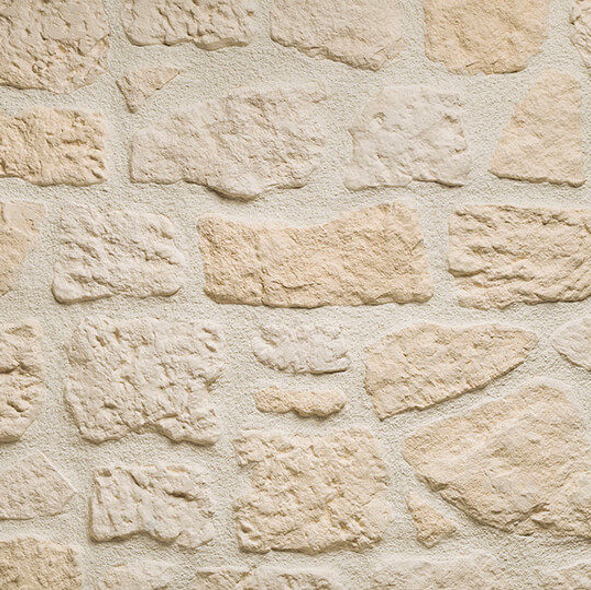 Pierre Verniprens Cortijo – Pierre reconstituée ton Dorado La Visualisation du parement et aménagements des murs extérieurs et intérieur des bâtiments