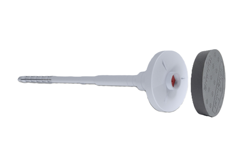 Cheville ECO-DRIVE S 08 à visser avec clou métallique pour panneaux isolants ITE