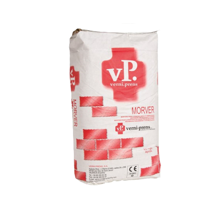 Mortiers Parements Muraux Verniprens – sac de mortier-joints MORVER pour le jointoiement des parements en pierre et brique.