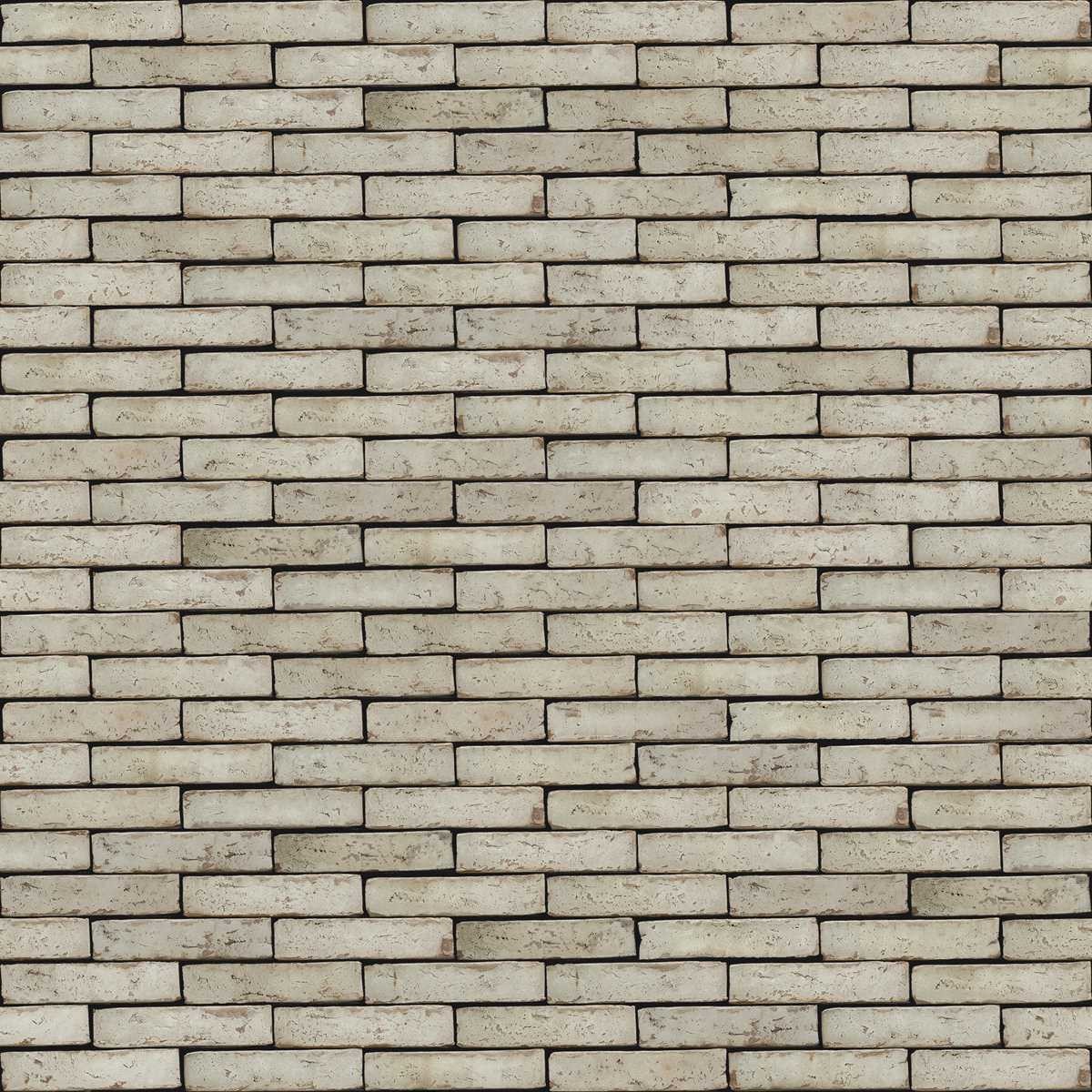 Muria wasserstrich, brique de parement lisse à engobe blanc Nos briques terre cuite Muria wasserstrich, blanc aux nuances grises, surface lisse, sans joints